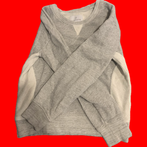 Alternative Apparel Heather Gray & White Crew Neck Sweatshirt Sz M